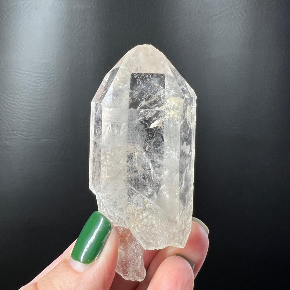 2.37 oz Clear Quartz Crystal Point with Etching from Brazil